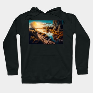 Sunny riverside landscape #2 Hoodie